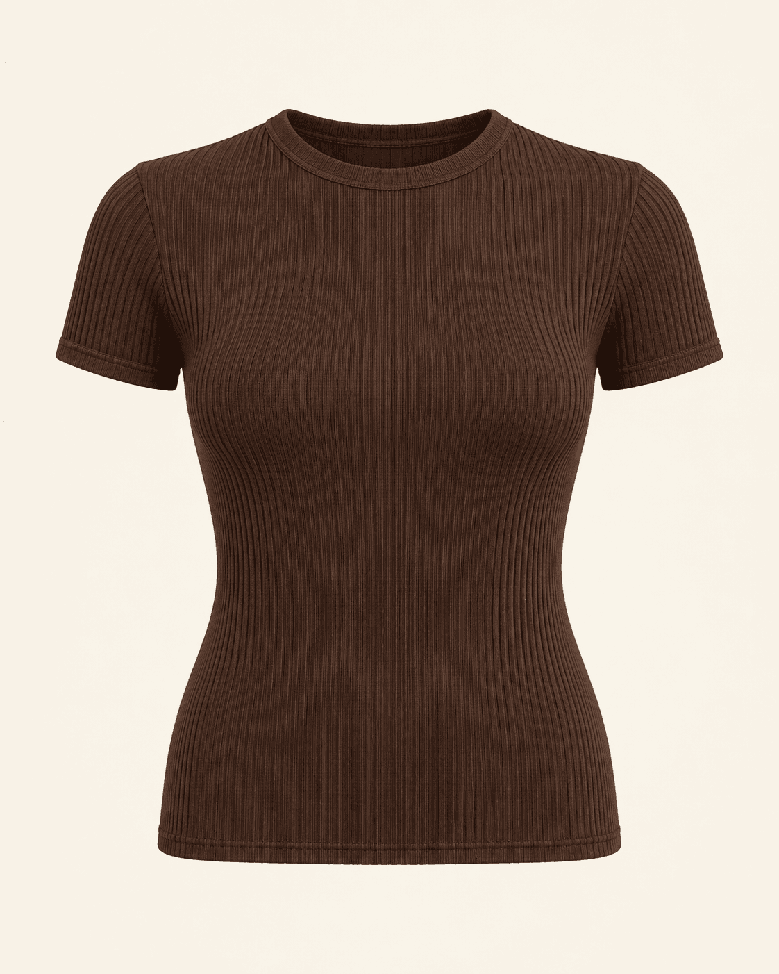Rib Knit Top — Chocolate